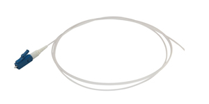 Fiber Optic Pigtail, Singlemode, LC/UPC to Stub, 0.9 mm Semi-Tight, white